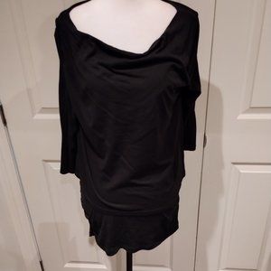 Calvin Klein Long, Layered T-Shirt MEDIUM Black, Like New
